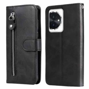 For Honor 100 Fashion Calf Texture Zipper Leather Phone Case(Black)