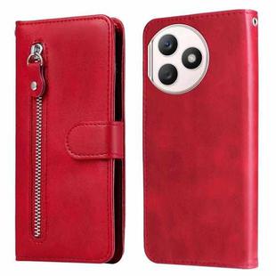 For Honor X50i+ Fashion Calf Texture Zipper Leather Phone Case(Red)