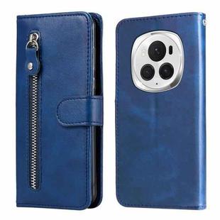 For Honor Magic6 Pro Fashion Calf Texture Zipper Leather Phone Case(Blue)