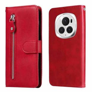 For Honor Magic6 Pro Fashion Calf Texture Zipper Leather Phone Case(Red)