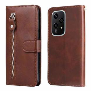 For Honor 200 Lite Global Fashion Calf Texture Zipper Leather Phone Case(Brown)