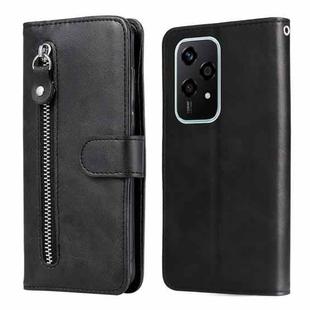 For Honor 200 Lite 5G Global Fashion Calf Texture Zipper Leather Phone Case(Black)