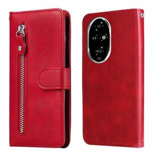 For Honor 200 Pro Fashion Calf Texture Zipper Leather Phone Case(Red)