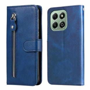 For Honor X6b Fashion Calf Texture Zipper Leather Phone Case(Blue)