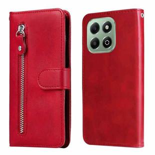 For Honor X6b Fashion Calf Texture Zipper Leather Phone Case(Red)