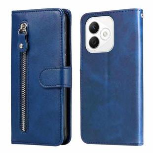 For Honor X60i Fashion Calf Texture Zipper Leather Phone Case(Blue)