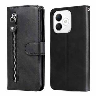 For Honor X60i Fashion Calf Texture Zipper Leather Phone Case(Black)