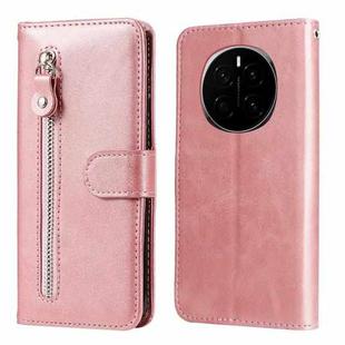 For Honor Magic7 Fashion Calf Texture Zipper Leather Phone Case(Rose Gold)