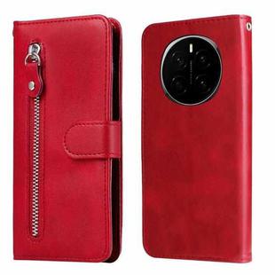 For Honor Magic7 Fashion Calf Texture Zipper Leather Phone Case(Red)