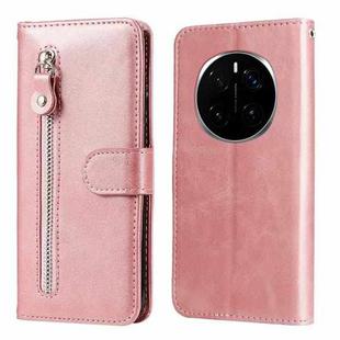 For Honor Magic7 Pro Fashion Calf Texture Zipper Leather Phone Case(Rose Gold)