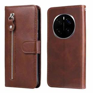 For Honor Magic7 Pro Fashion Calf Texture Zipper Leather Phone Case(Brown)