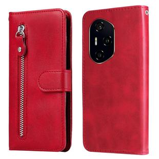 For Honor 300 Ultra Fashion Calf Texture Zipper Leather Phone Case(Red)