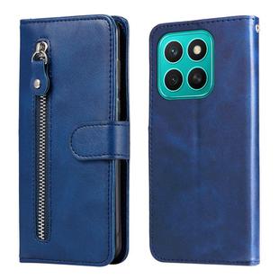 For Honor X8c 4G Fashion Calf Texture Zipper Leather Phone Case(Blue)