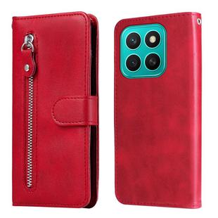 For Honor X8c 4G Fashion Calf Texture Zipper Leather Phone Case(Red)