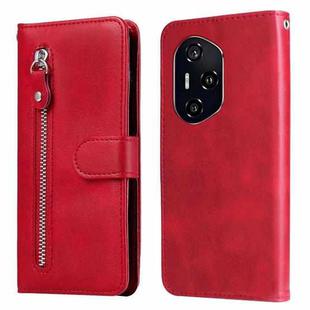 For Honor 400 Fashion Calf Texture Zipper Leather Phone Case(Red)