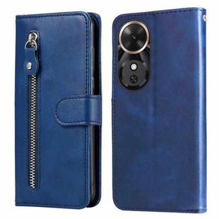 For Honor Play 60 Fashion Calf Texture Zipper Leather Phone Case(Blue)