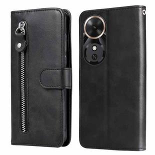 For Honor Play 60 Fashion Calf Texture Zipper Leather Phone Case(Black)
