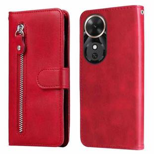 For Honor Play 60 Fashion Calf Texture Zipper Leather Phone Case(Red)