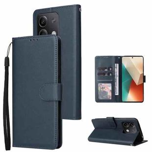 For Xiaomi Redmi Note 13 5G Multifunctional Horizontal Flip Leather Phone Case with Three Card Slot(Blue)