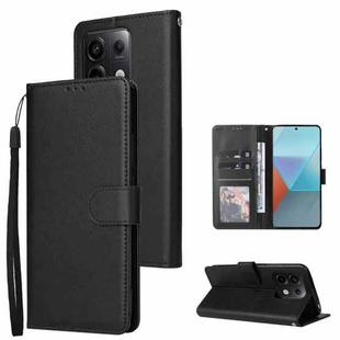 For Xiaomi Redmi Note 13 Pro 5G Multifunctional Horizontal Flip Leather Phone Case with Three Card Slot(Black)