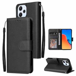 For Xiaomi Redmi 12 4G/5G/Note 12R Multifunctional Horizontal Flip Leather Phone Case with Three Card Slot(Black)