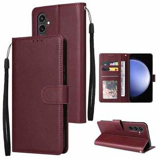 For Samsung Galaxy S23 FE 5G Multifunctional Horizontal Flip Leather Phone Case with Three Card Slot(Wine Red)