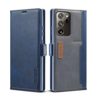 For Samsung Galaxy Note 20 LC.IMEEKE LC-001 Series PU + TPU Color Matching Frosted Horizontal Flip Leather Case with Holder & Card Slot(Blue)