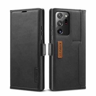 For Samsung Galaxy Note 20 Ultra LC.IMEEKE LC-001 Series PU + TPU Color Matching Frosted Horizontal Flip Leather Case with Holder & Card Slot(Black)
