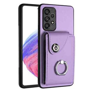 For Samsung Galaxy A53 5G Organ Card Bag Ring Holder PU Phone Case(Purple)