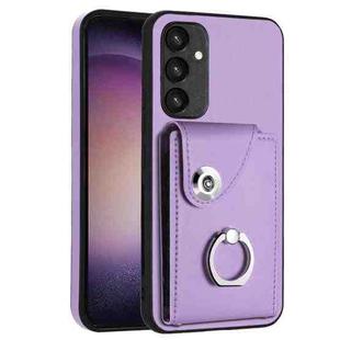 For Samsung Galaxy A34 5G Organ Card Bag Ring Holder PU Phone Case(Purple)