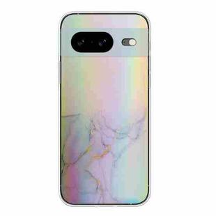 For Google Pixel 8 Laser Marble Pattern Clear TPU Phone Protective Case(Grey)