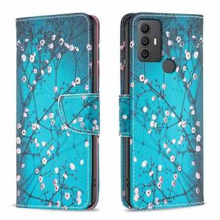For TCL 305 / 306 / 30 SE Colored Drawing Pattern Leather Phone Case(Plum Blossom)