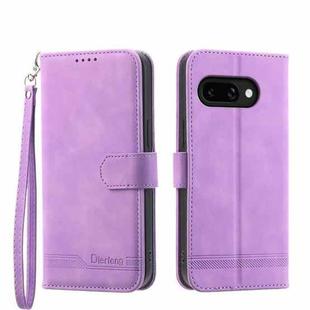 For Google Pixel 9a Dierfeng Dream Line TPU Hybrid PU Leather Phone Case(Purple)