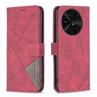 For TCL 50 XE/50 XL 5G Magnetic Buckle Rhombus Texture Leather Phone Case(Red)