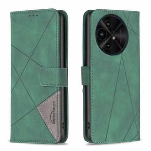 For TCL 50 XE/50 XL 5G Magnetic Buckle Rhombus Texture Leather Phone Case(Green)