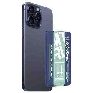 For iPhone 15 Pro mutural Chuncai Series Magnetic Holder Card Slot(Blue Green)