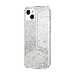 For iPhone 15 Plus Gradient Glitter Powder Electroplated Phone Case(Transparent)