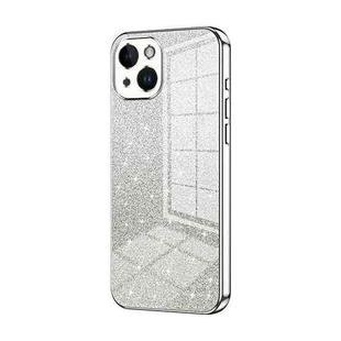 For iPhone 14 Gradient Glitter Powder Electroplated Phone Case(Silver)