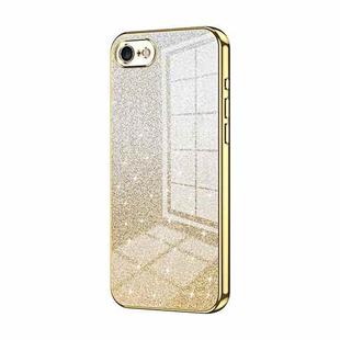 For iPhone SE 2022 / 2020 / 8 / 7 Gradient Glitter Powder Electroplated Phone Case(Gold)