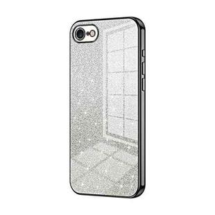 For iPhone SE 2022 / 2020 / 8 / 7 Gradient Glitter Powder Electroplated Phone Case(Black)
