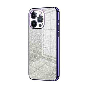 For iPhone 13 Pro Gradient Glitter Powder Electroplated Phone Case(Purple)