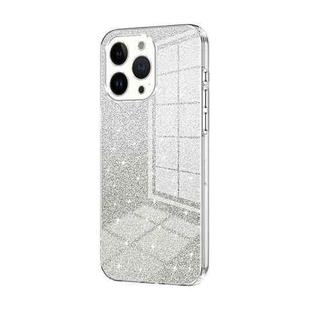 For iPhone 13 Pro Gradient Glitter Powder Electroplated Phone Case(Transparent)