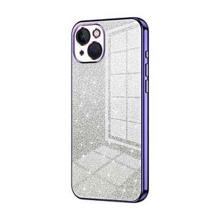 For iPhone 13 Gradient Glitter Powder Electroplated Phone Case(Purple)