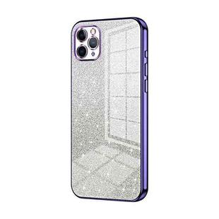 For iPhone 11 Pro Max Gradient Glitter Powder Electroplated Phone Case(Purple)