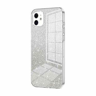 For iPhone 11 Gradient Glitter Powder Electroplated Phone Case(Transparent)