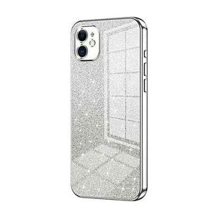 For iPhone 11 Gradient Glitter Powder Electroplated Phone Case(Silver)