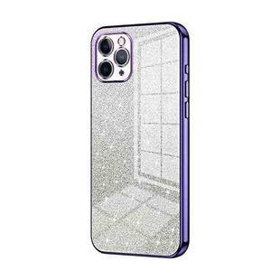 For iPhone 11 Pro Gradient Glitter Powder Electroplated Phone Case(Purple)