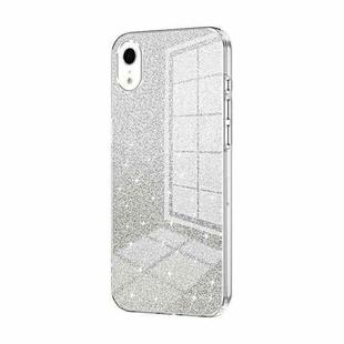 For iPhone XR Gradient Glitter Powder Electroplated Phone Case(Transparent)