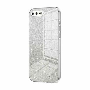 For iPhone 8 Plus / 7 Plus Gradient Glitter Powder Electroplated Phone Case(Transparent)