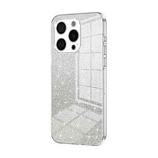 For iPhone 16 Pro Gradient Glitter Powder Electroplated Phone Case(Transparent)